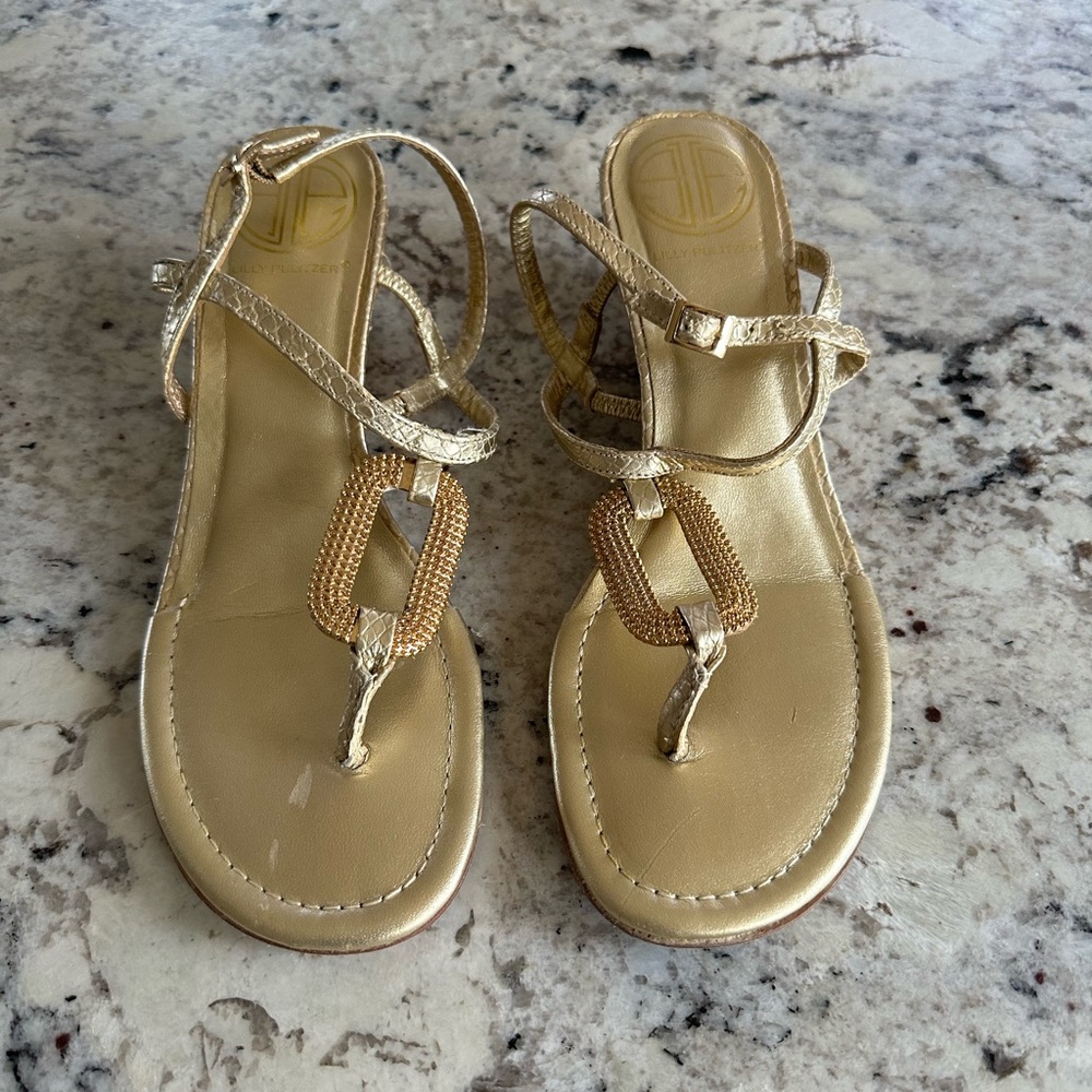 Gold Strappy Sandals